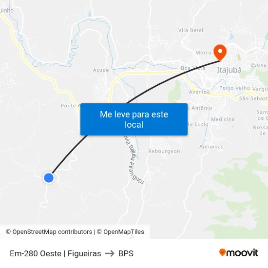 Em-280 Oeste | Figueiras to BPS map