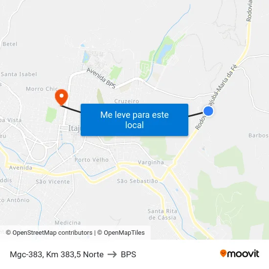 Mgc-383, Km 383,5 Norte to BPS map