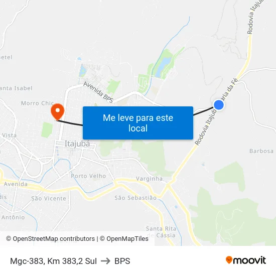 Mgc-383, Km 383,2 Sul to BPS map