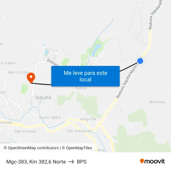 Mgc-383, Km 382,6 Norte to BPS map