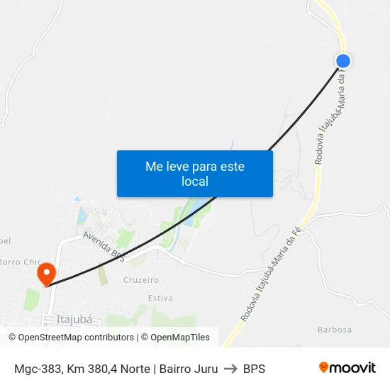 Mgc-383, Km 380,4 Norte | Bairro Juru to BPS map