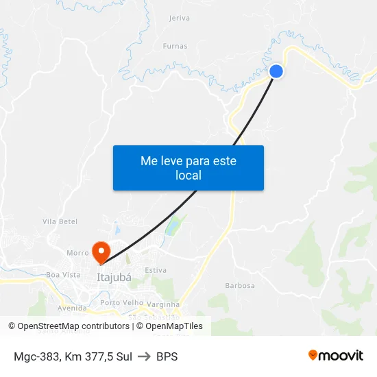 Mgc-383, Km 377,5 Sul to BPS map