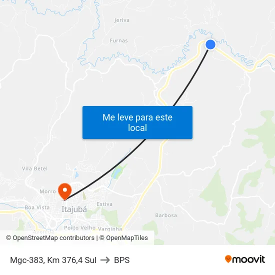 Mgc-383, Km 376,4 Sul to BPS map