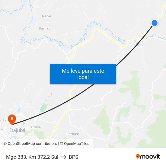 Mgc-383, Km 372,2 Sul to BPS map