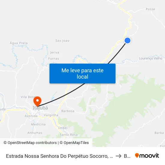 Estrada Nossa Senhora Do Perpétuo Socorro, Leste to BPS map