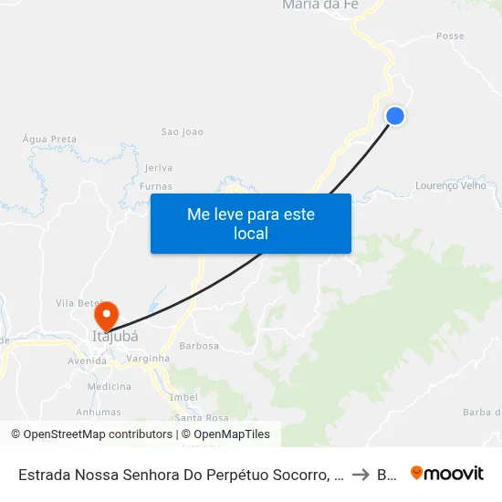 Estrada Nossa Senhora Do Perpétuo Socorro, Leste to BPS map