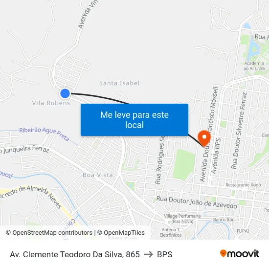 Av. Clemente Teodoro Da Silva, 865 to BPS map