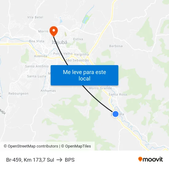 Br-459, Km 173,7 Sul to BPS map