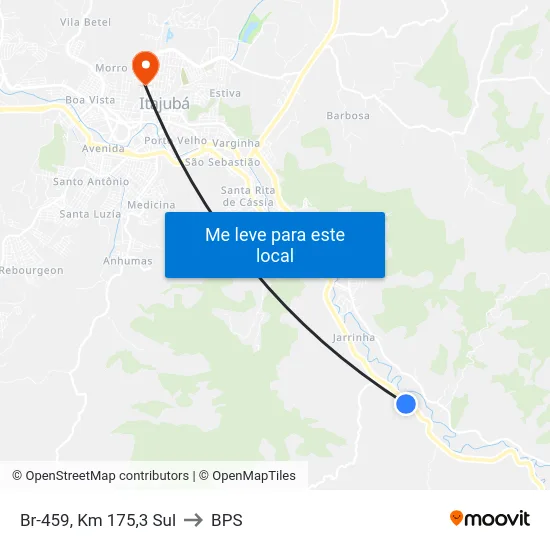 Br-459, Km 175,3 Sul to BPS map