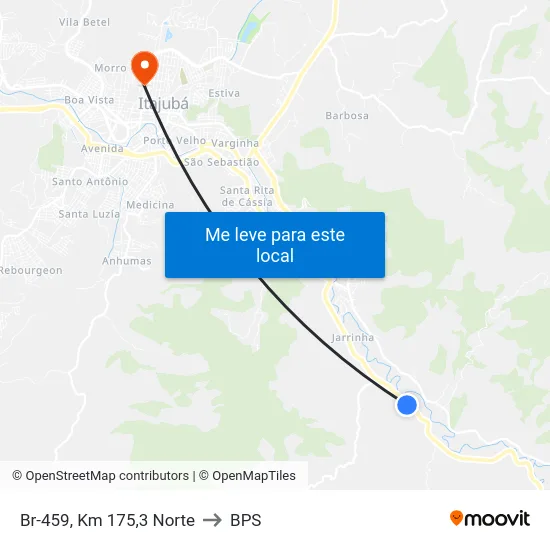 Br-459, Km 175,3 Norte to BPS map