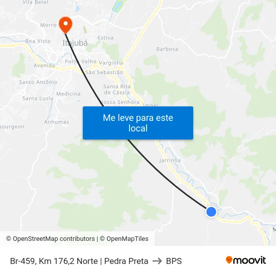 Br-459, Km 176,2 Norte | Pedra Preta to BPS map