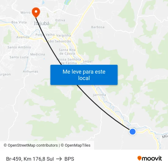 Br-459, Km 176,8 Sul to BPS map