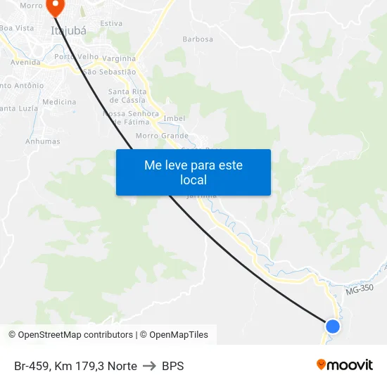 Br-459, Km 179,3 Norte to BPS map