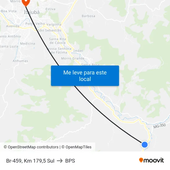 Br-459, Km 179,5 Sul to BPS map