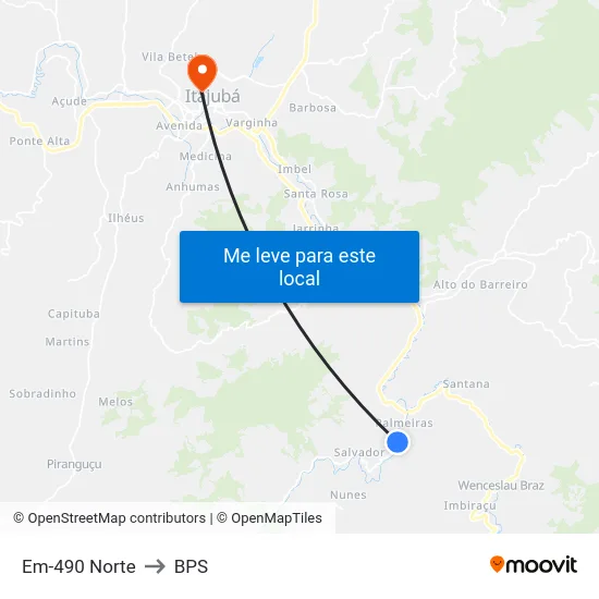 Em-490 Norte to BPS map