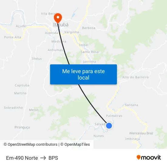 Em-490 Norte to BPS map