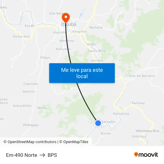 Em-490 Norte to BPS map