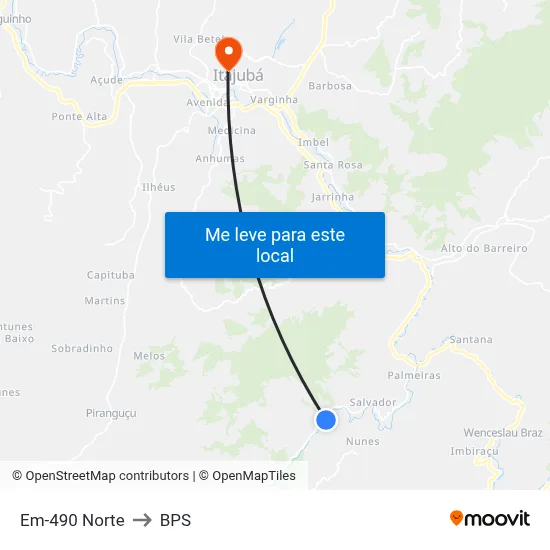 Em-490 Norte to BPS map