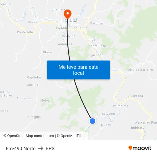 Em-490 Norte to BPS map