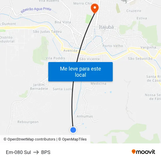 Em-080 Sul to BPS map