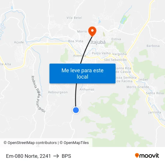 Em-080 Norte, 2241 to BPS map