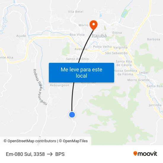 Em-080 Sul, 3358 to BPS map