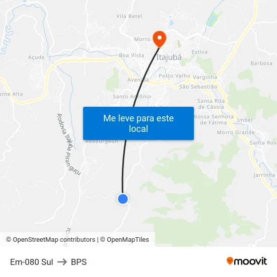 Em-080 Sul to BPS map