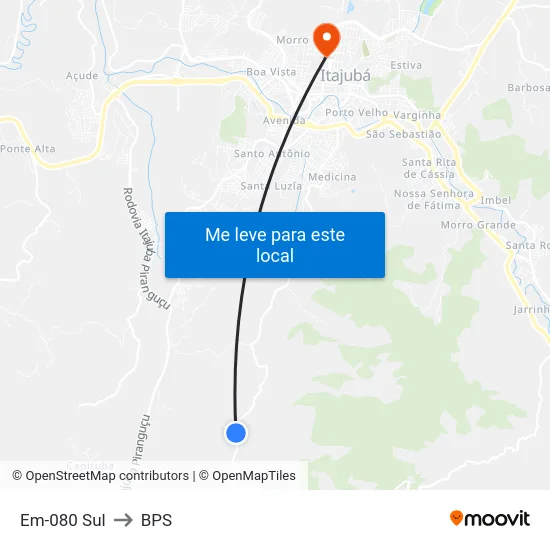 Em-080 Sul to BPS map