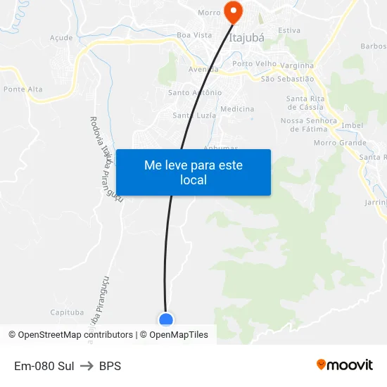Em-080 Sul to BPS map