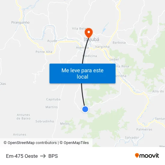 Em-475 Oeste to BPS map
