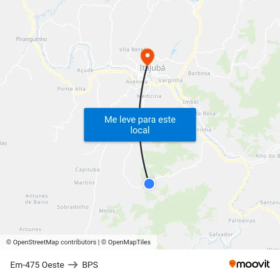 Em-475 Oeste to BPS map