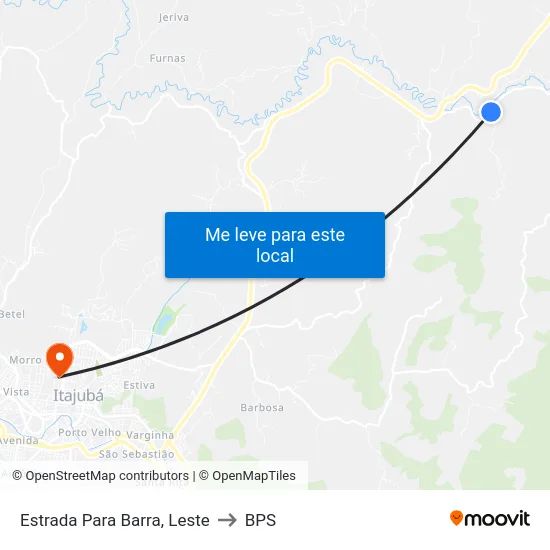 Estrada Para Barra, Leste to BPS map