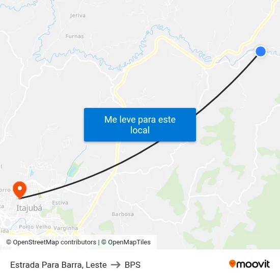 Estrada Para Barra, Leste to BPS map
