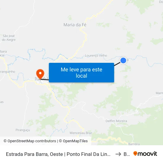 Estrada Para Barra, Oeste | Ponto Final Da Linha 14 Na Barra to BPS map