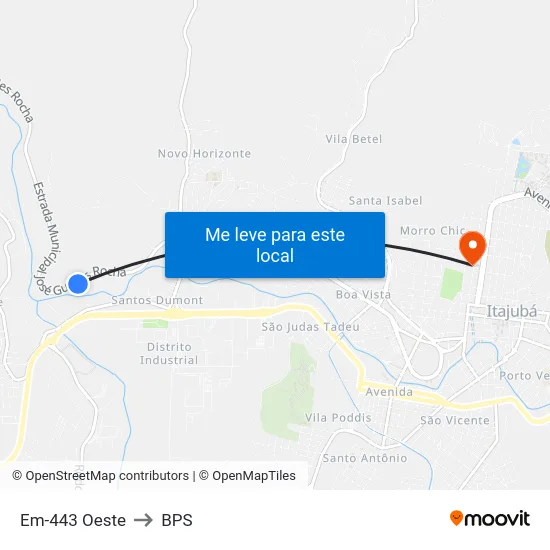 Em-443 Oeste to BPS map