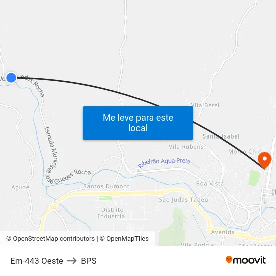 Em-443 Oeste to BPS map