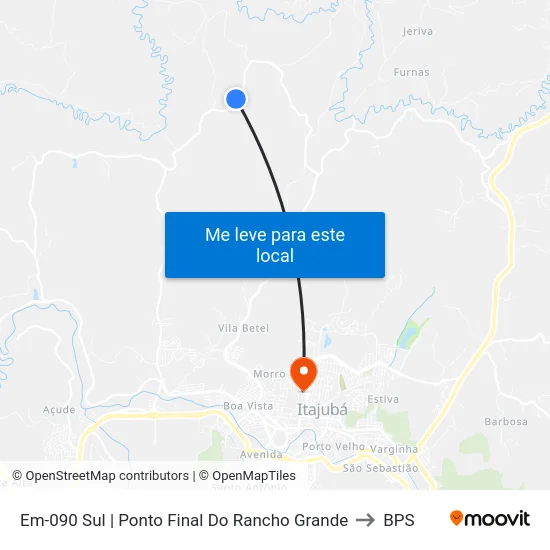 Em-090 Sul | Ponto Final Do Rancho Grande to BPS map