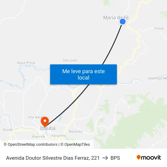 Avenida Doutor Silvestre Dias Ferraz, 221 to BPS map
