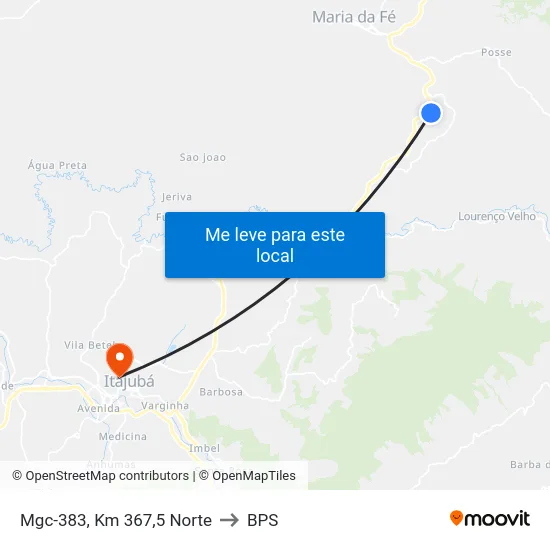 Mgc-383, Km 367,5 Norte to BPS map