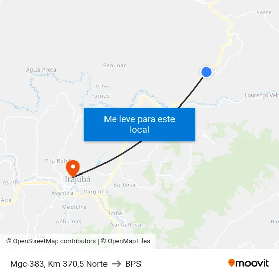 Mgc-383, Km 370,5 Norte to BPS map