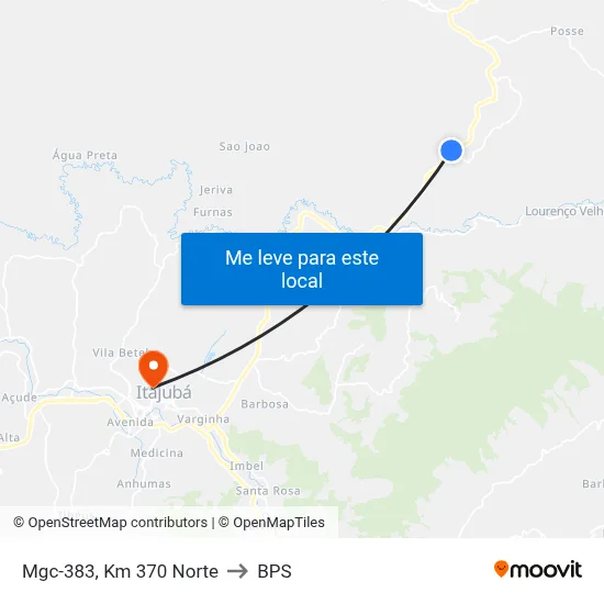 Mgc-383, Km 370 Norte to BPS map