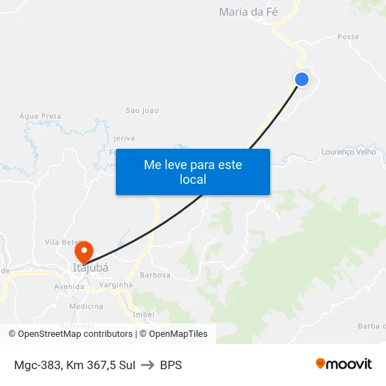 Mgc-383, Km 367,5 Sul to BPS map