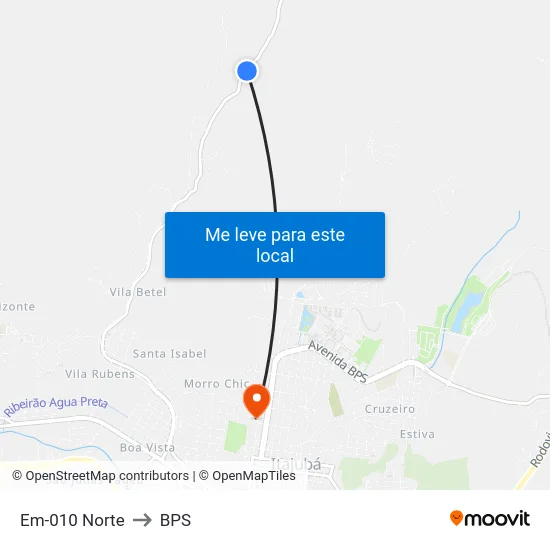 Em-010 Norte to BPS map