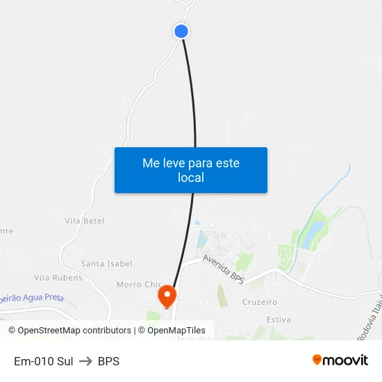Em-010 Sul to BPS map