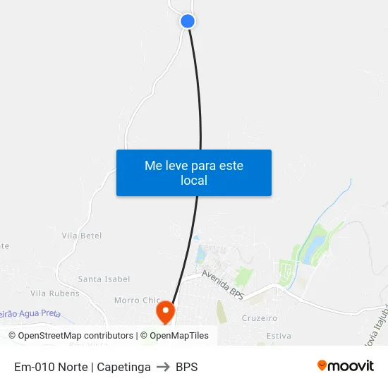 Em-010 Norte | Capetinga to BPS map