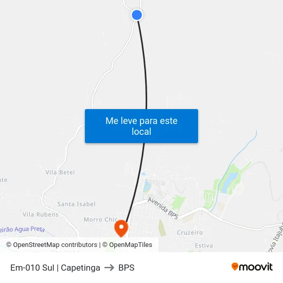 Em-010 Sul | Capetinga to BPS map