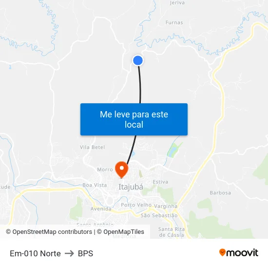 Em-010 Norte to BPS map