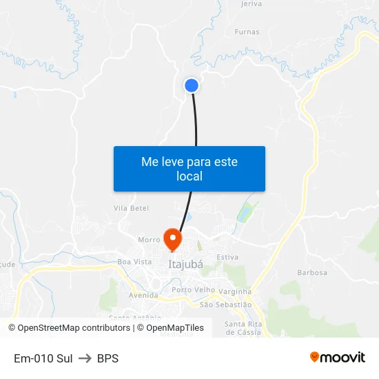 Em-010 Sul to BPS map