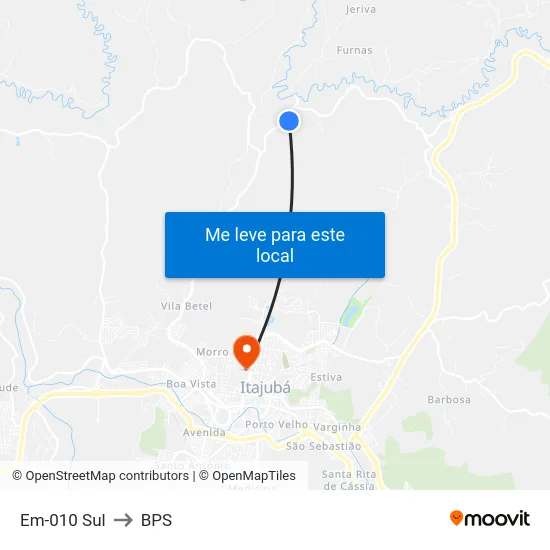 Em-010 Sul to BPS map