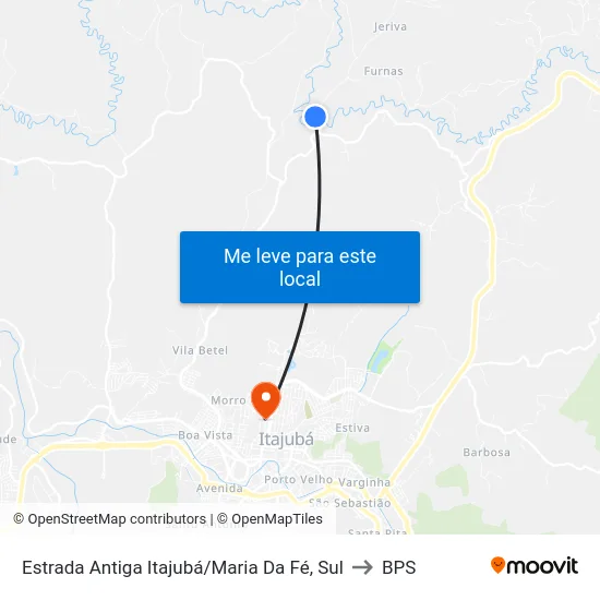 Estrada Antiga Itajubá/Maria Da Fé, Sul to BPS map